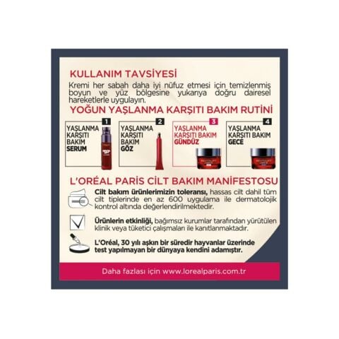 Loreal Paris Revitalift Lazer X3 Yaşlanma Karşıtı Gündüz Kremi 50 ml