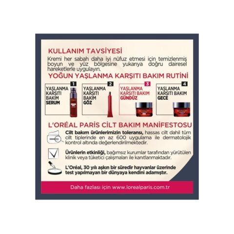 Loreal Paris Revitalift Lazer X3 Yaşlanma Karşıtı Gündüz Kremi 50 ml