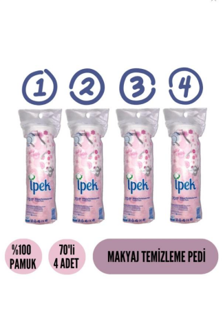 İpek Pamuk Makyaj Temizleme Pedi 70'li (4 ADET)