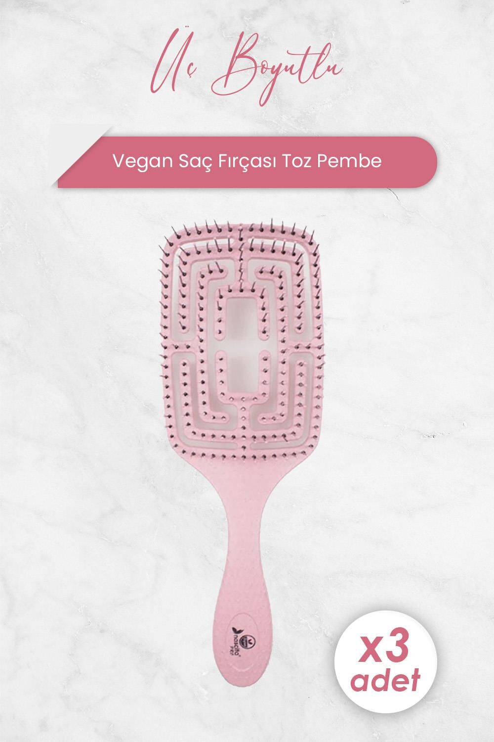 Nascita Üç Boyutlu Saç Fırçası Vegan Toz Pembe 5860 x 3 Adet