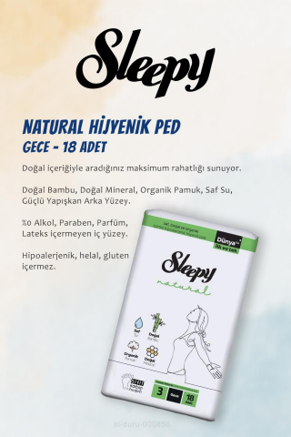 Sleepy 7 AL 6 ÖDE Ultra Hassas Hijyenik Ped Gece 18 Adet ve Tırnak Yapıştırıcısı