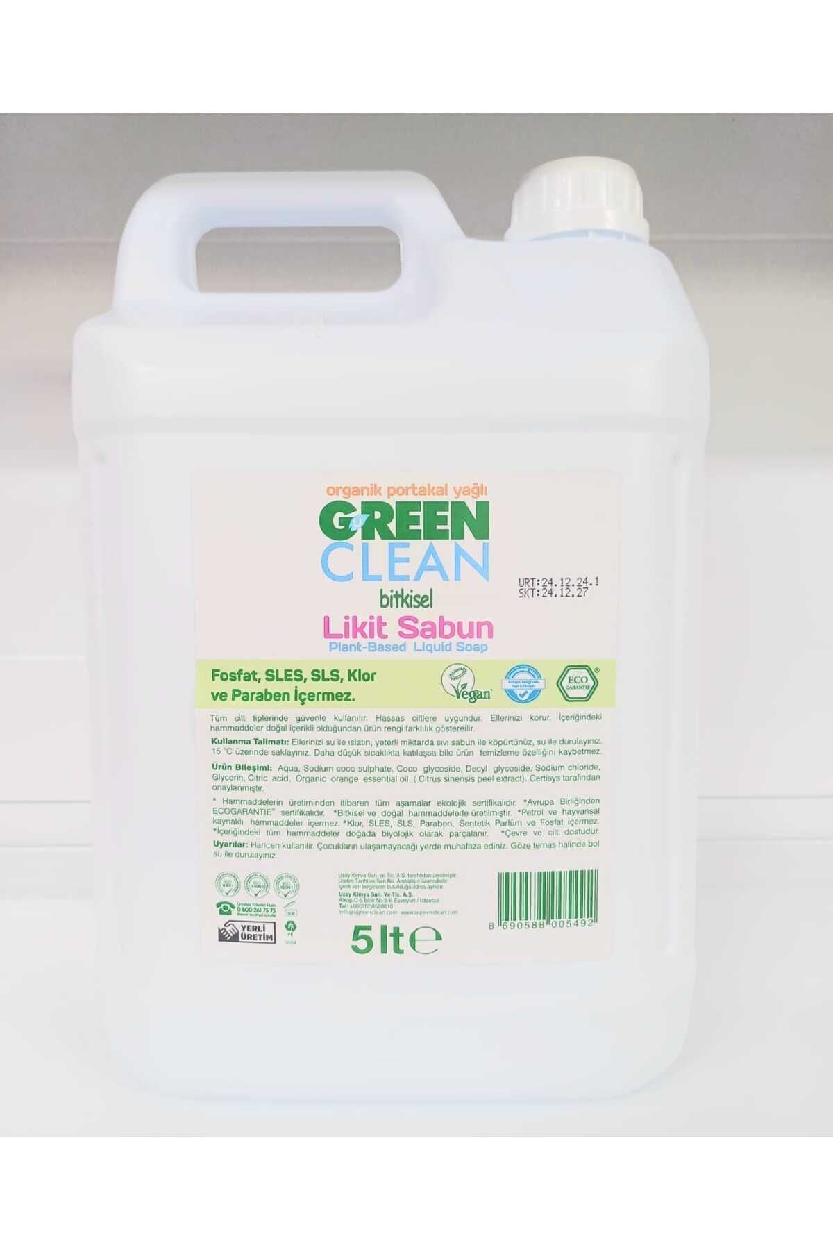 U Green Clean Organik Portakal Yağlı Bitkisel Likit Sabun 5 lt