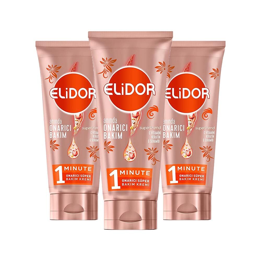 Elidor Superblend Onarıcı Süper Bakım Kremi 170 ml x 3