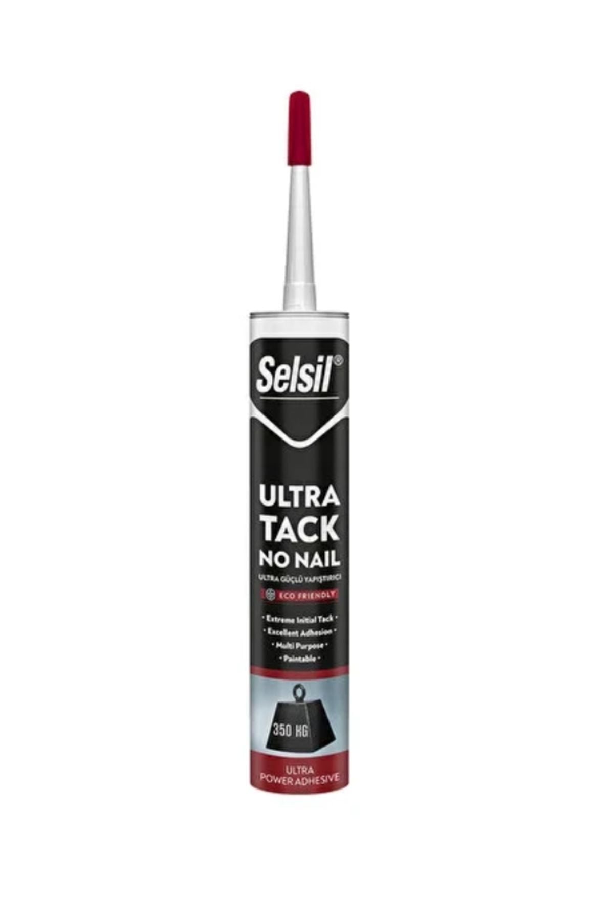 Selsil Güçlü (350 KG' A KADAR AĞILIK TAŞIR) Ve Hızlı Kuruyan Ultra Tack Beyaz Silikon 290 ml