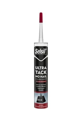 Selsil Güçlü (350 KG' A KADAR AĞILIK TAŞIR) Ve Hızlı Kuruyan Ultra Tack Beyaz Silikon 290 ml