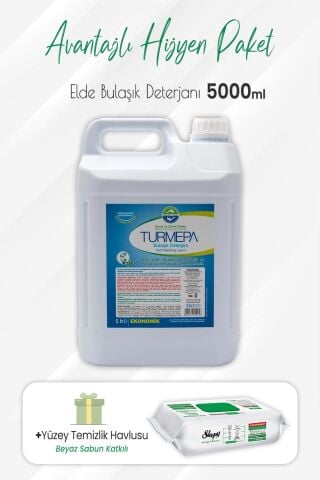 Turmepa Elde Yıkama Bulaşık Deterjanı 5 Litre ve Easy Yüzey Temizlik 100' lü