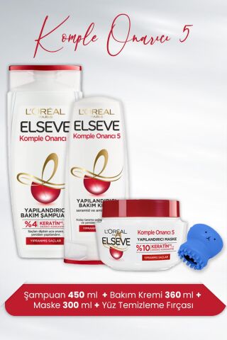 Elseve Komple Onarıcı Saç Bakım Seti ve Yüz Temizleme Fırçası