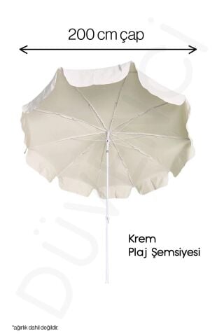 Mega Şemsiye 10 Telli Kalın Polyester Kumaşlı Balkon, Plaj Şemsiyesi ve NIVEA (Bidon Hariç) - Gri