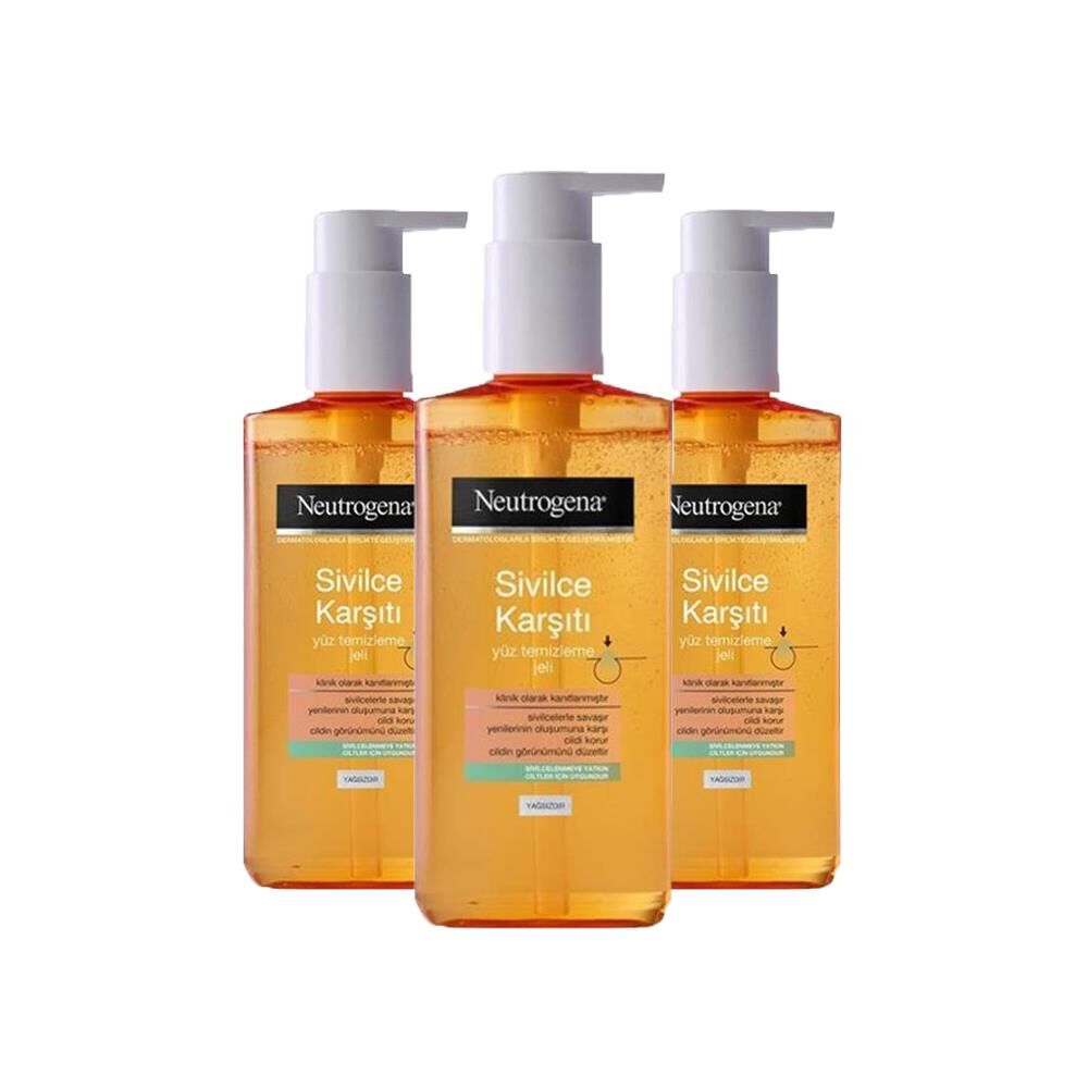 Neutrogena Visibly Clear Sivilce Karşıtı Yağsız Yüz Temizleme Jeli 200 ml x 3