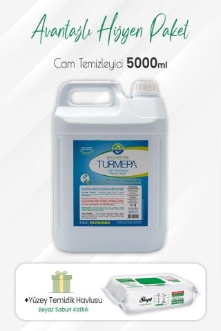 Turmepa Cam Temizleyici 5 lt ve Easy Clean Yüzey Temizlik 100' lü