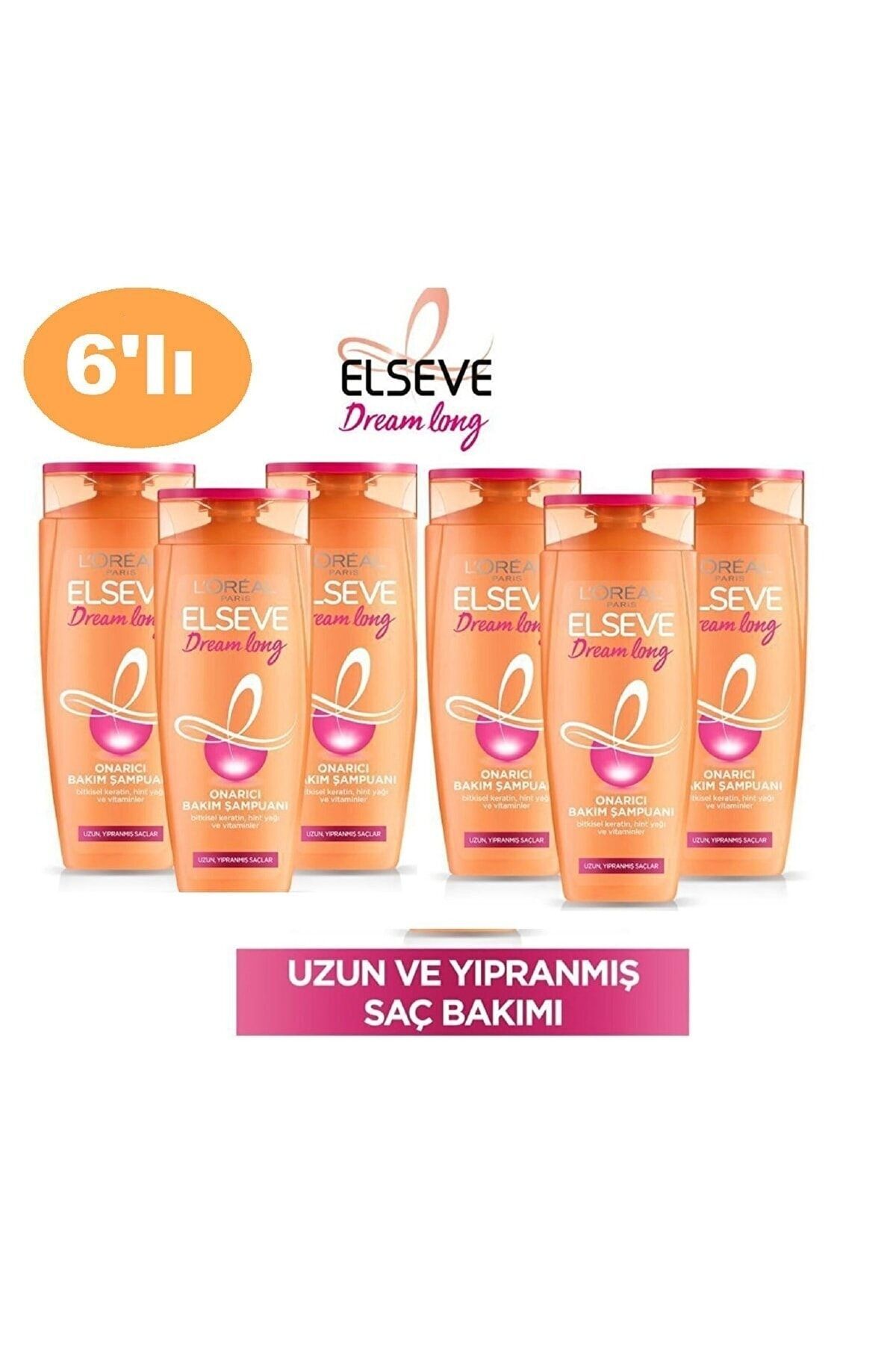 Elseve Dream Long Onarıcı Bakım Şampuanı 400ml X6 Adet