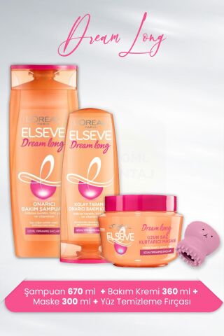 Elseve Dream Long Saç Bakım Seti ve Yüz Temizleme Fırçası