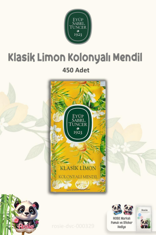 Eyüp Sabri Tuncer Kolonyalı Mendil Klasik Limon 150'li 3 Paket ve ROSIE 60'lı
