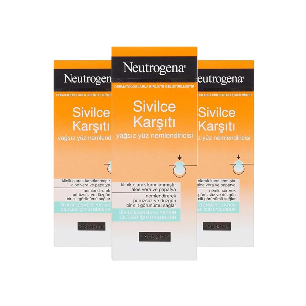 Neutrogena Sivilce Karşıtı Yağsız Yüz Nemlendiricisi 50 ml x 3