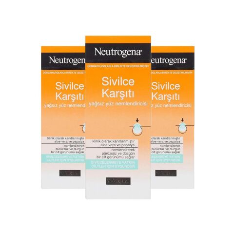 Neutrogena Sivilce Karşıtı Yağsız Yüz Nemlendiricisi 50 ml x 3