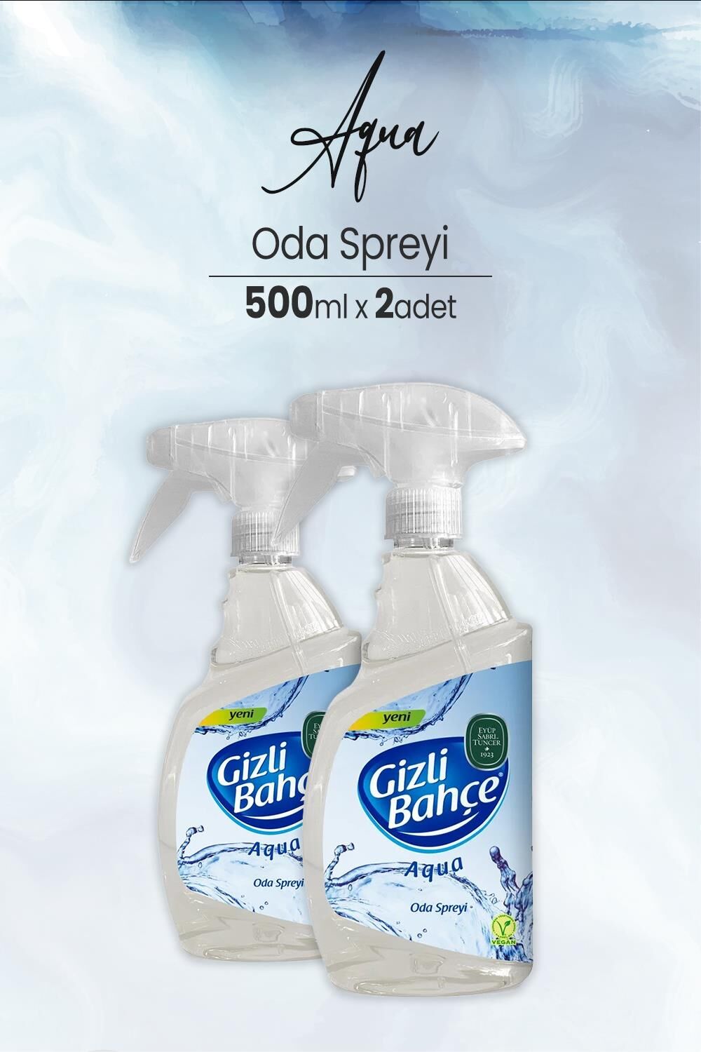 Eyüp Sabri Tuncer Yeni Nesil Oda Spreyi Aqua 500 ml x 2 Adet