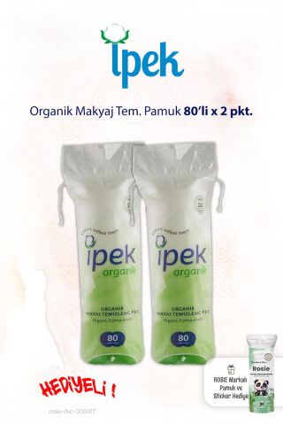 İpek Organik 80'li x 2 pkt. Makyaj Tem. Pamuğu ve Rosie