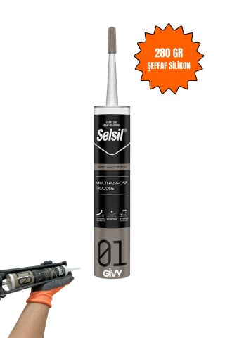 Selsil Genel Amaçlı Şeffaf Silikon 280gr, Suya Dayanıklı