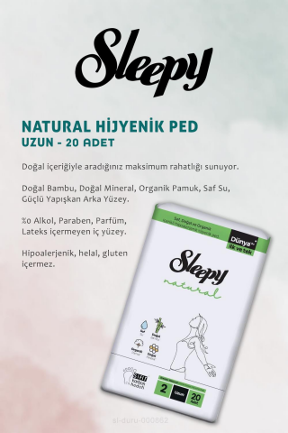 Sleepy 7 AL 6 ÖDE Natural Uzun Hijyenik Ped 20 Adet ve Kirpik Kıvırıcı