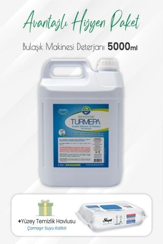 Turmepa Jel Bulaşık Makinesi Deterjanı 5 lt ve Çamaşır Sulu Yüzey Temizlik 100' lü