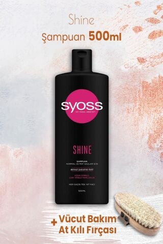 Syoss Şampuan Shine 500 ml ve Vücut Bakım At Kılı Fırçası