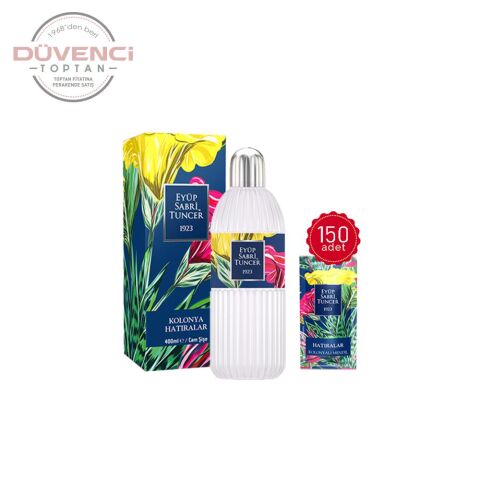Eyüp Sabir Tuncer Hatıralar Kolonyalı Mendil ve 400 ML Cam Şişe Kolonya