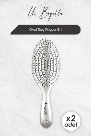Nascita Üç Boyutlu Oval Saç Fırçası Gri x 2 Adet