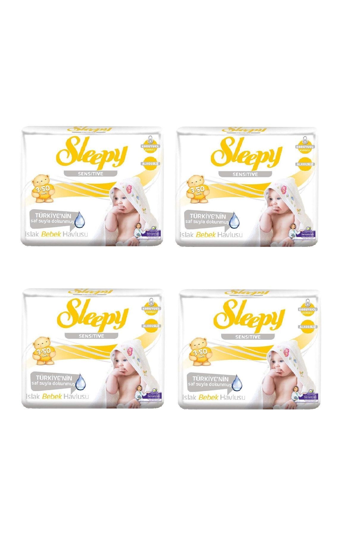 Sleepy Sensitive Islak Mendil 50 Yaprak 3'lü Paket x 4 Adet