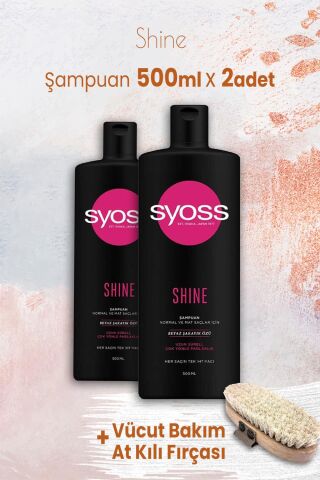 Syoss Şampuan Shine 500 ml x 2 Adet ve Vücut Bakım At Kılı Fırçası
