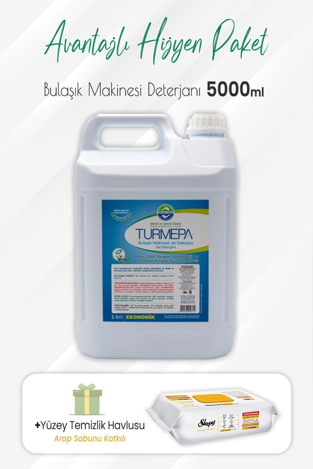 Turmepa Jel Bulaşık Makinesi Deterjanı ve Arap Sabunlu Yüzey Temizlik 100' lü