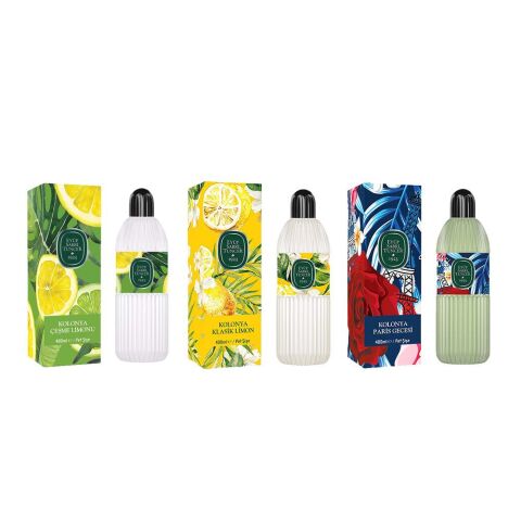 Eyüp Sabri Tuncer Kolonya Çeşme Limonu, Klasik Limon ve Paris Gecesi Pet Şişe 400 ml