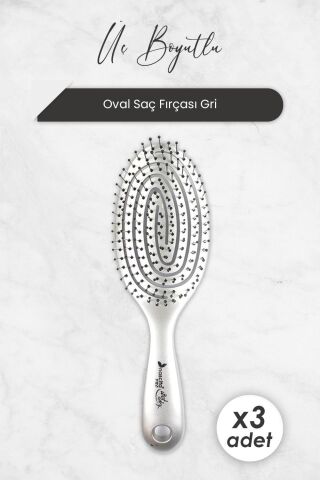 Nascita Üç Boyutlu Oval Saç Fırçası Gri x 3 Adet
