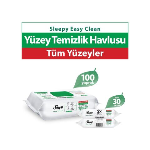 Sleepy Easy Clean Yüzey Temizlik Havlusu 100+2X15 (130 Yaprak)