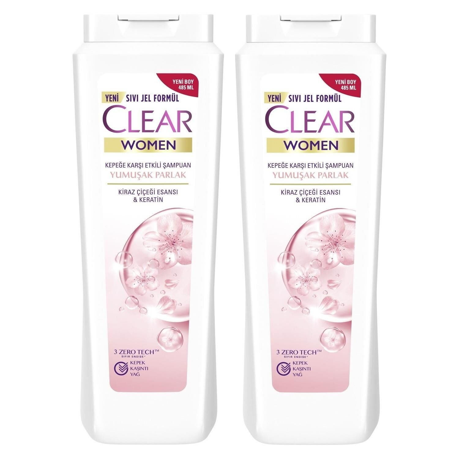 Clear Women Yumuşak Ve Parlak Şampuan 485 ml x 2