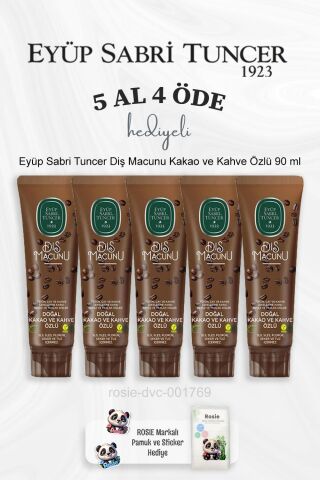 Eyüp Sabri Tuncer Diş Macunu Kakao ve Kahve Özlü 90 ml 5 Al 4 Öde ve Rosie Pamuk
