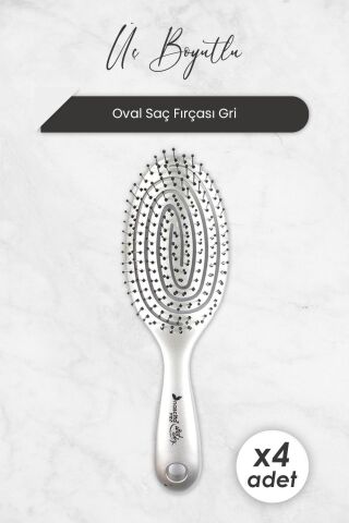 Nascita Üç Boyutlu Oval Saç Fırçası Gri x 4 Adet