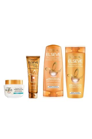 Elseve Mucizevi Hindistan Cevizi Yağı 4 Lü Set. Şampuan+krem+maske+saç Güzelleştirici Krem
