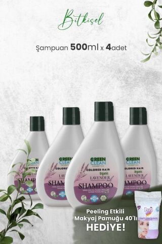 Green Clean Şampuan Lavender 275 ml x 4 Adet ve Hediyeli