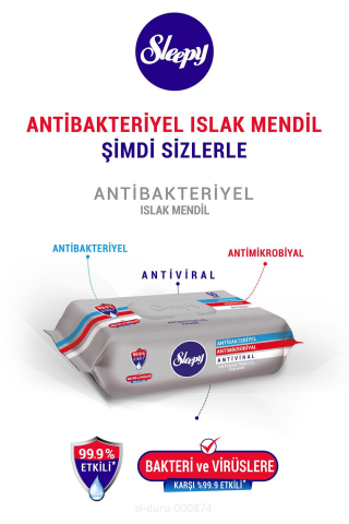 Sleepy Antibakteriyel Islak Havlu Gri Paket 50 li 17 AL 15 ÖDE ve ROSIE Pamuk 60'lı