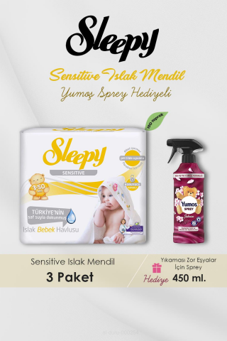 150 Adet Sensitive Islak Mendil, Sakura Oda Kokusu Hediyeli