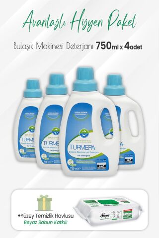 Turmepa el Bulaşık Makinesi 750 ml x 4 Adet ve Easy Clean Yüzey Temizlik 100' lü