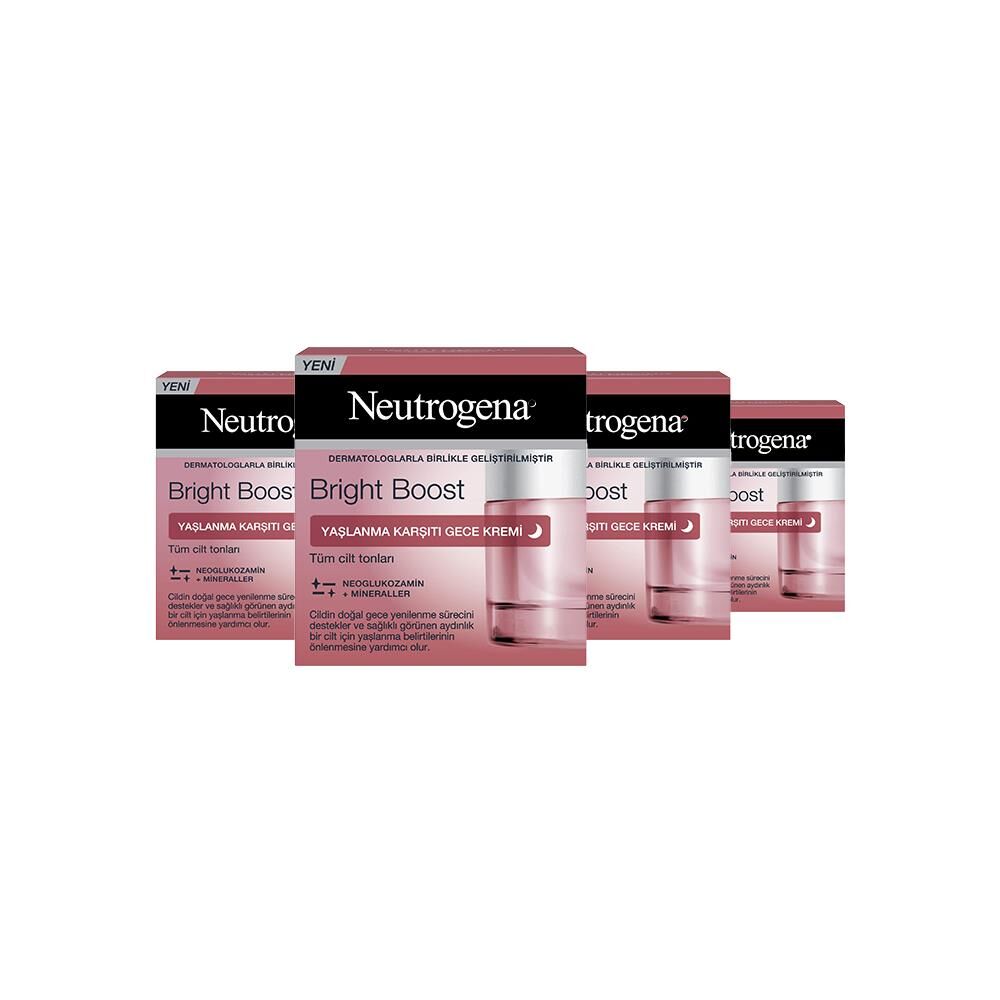 Neutrogena Bright Boost Yaşlanma Karşıtı Gece Kremi 50 ml x 4