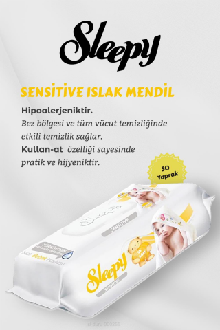 150 Adet Sensitive Islak Mendil, Amber Oda Kokusu Hediyeli