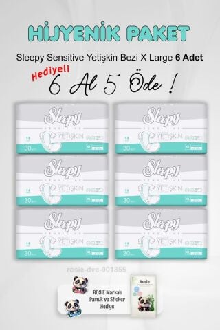 Sleepy Sensitive Yetişkin Bezi X Large 6 Al 5 Öde ve Rosie Pamuk