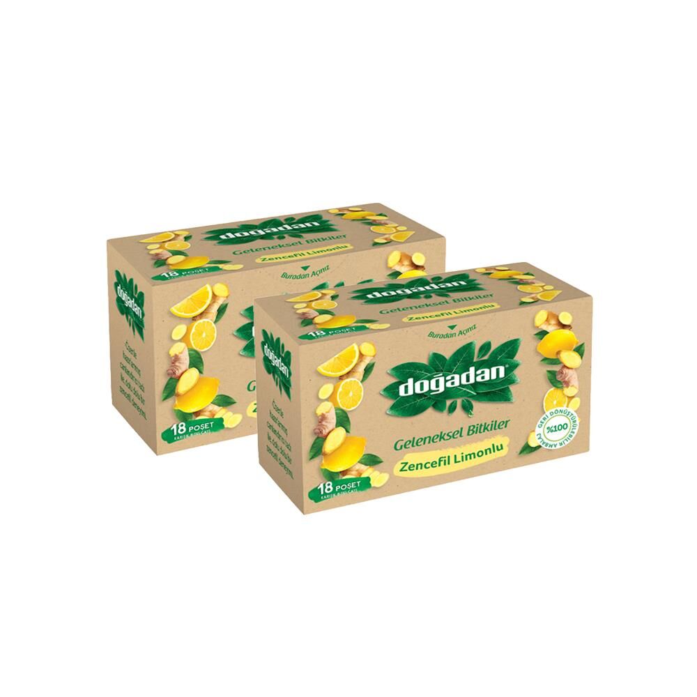 Doğadan Zencefil Limonlu Bitki Çayı 18'li x 2 Adet