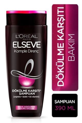 Elseve Komple Direnç Dökülme Karşıtı Şampuan 390 ml 3'lü Set