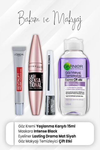Loreal Paris Revitalift Filler Göz Kremi, Full Fan Intense Black, Drama Mat Eyeliner ve Express Çift Etki 125 ml