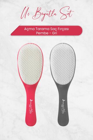 Nascita Üç Boyutlu Açma Tarama Saç Fırçası Pembe ve Gri