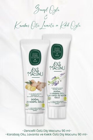 Eyüp Sabri Tuncer Diş Macunu Zencefil Özlü 90 ml ve Lavanta ve Kekik Özlü 90 ml