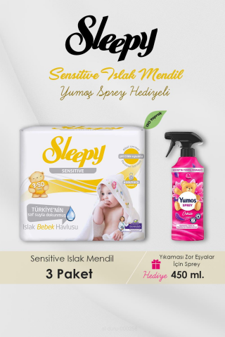 150 Adet Sensitive Islak Mendil, Orkide Oda Kokusu Hediyeli